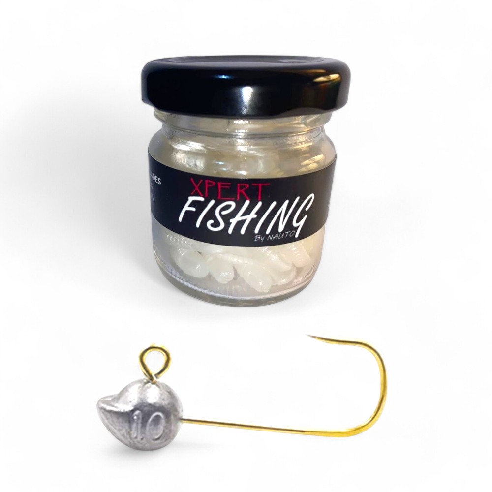 Combo 20 Vinilos Blank Xpert Fishing + 4 Jig Head Mustad Finesse
