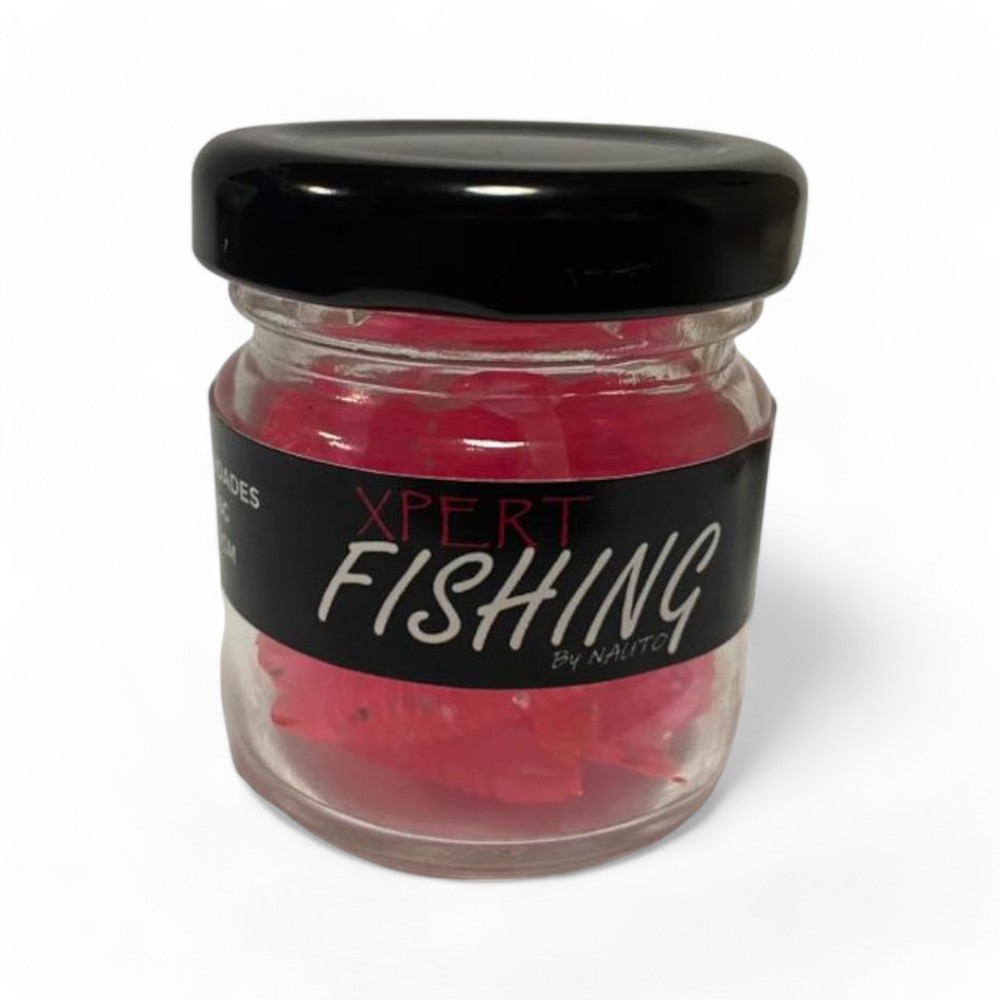 Combo 20 Vinilos Pink Xpert Fishing + 4 Jig Head Mustad Finesse