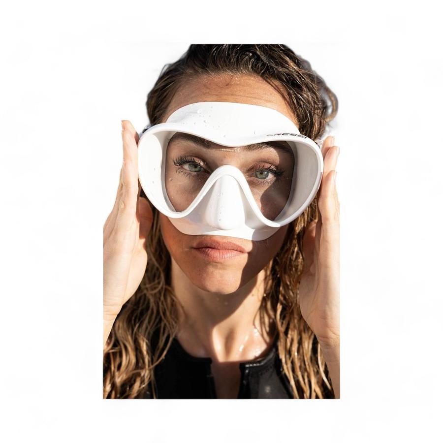 Mascara Buceo Cressi F1 Sin Marco Silicona Blanco
