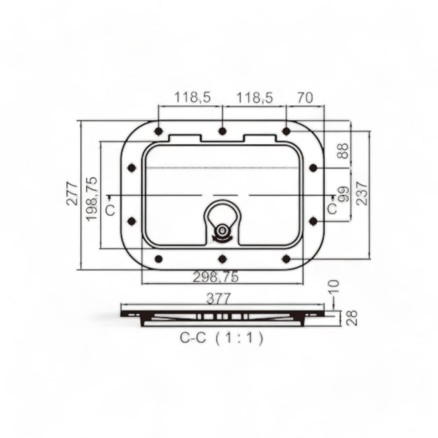 Escotilla 377X277 Mm Easterner C13709B Negro