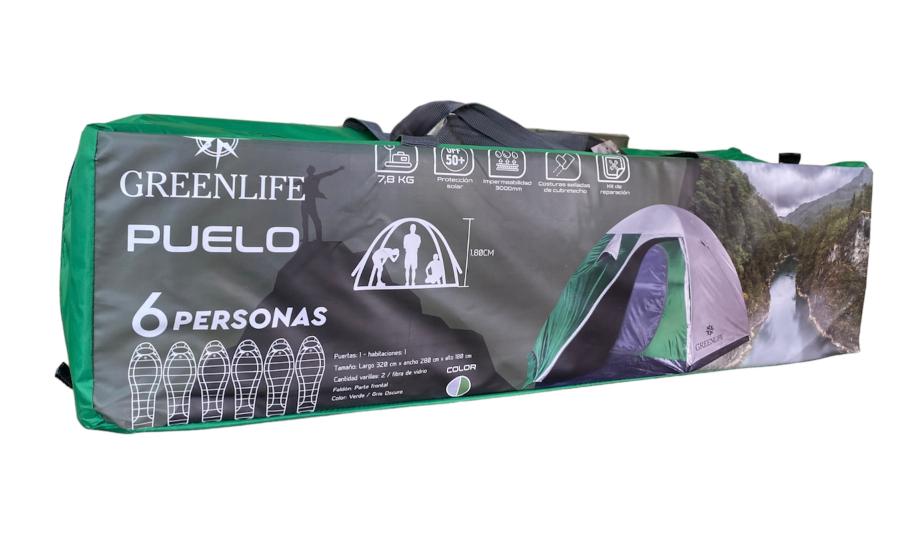 Carpa Greenlife Puelo 6 Personas Verde