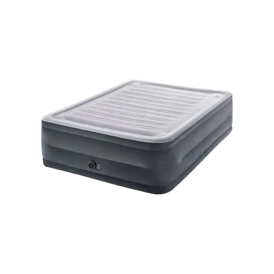 Colchon Inflable 2 Plazas Intex Felpa Gris