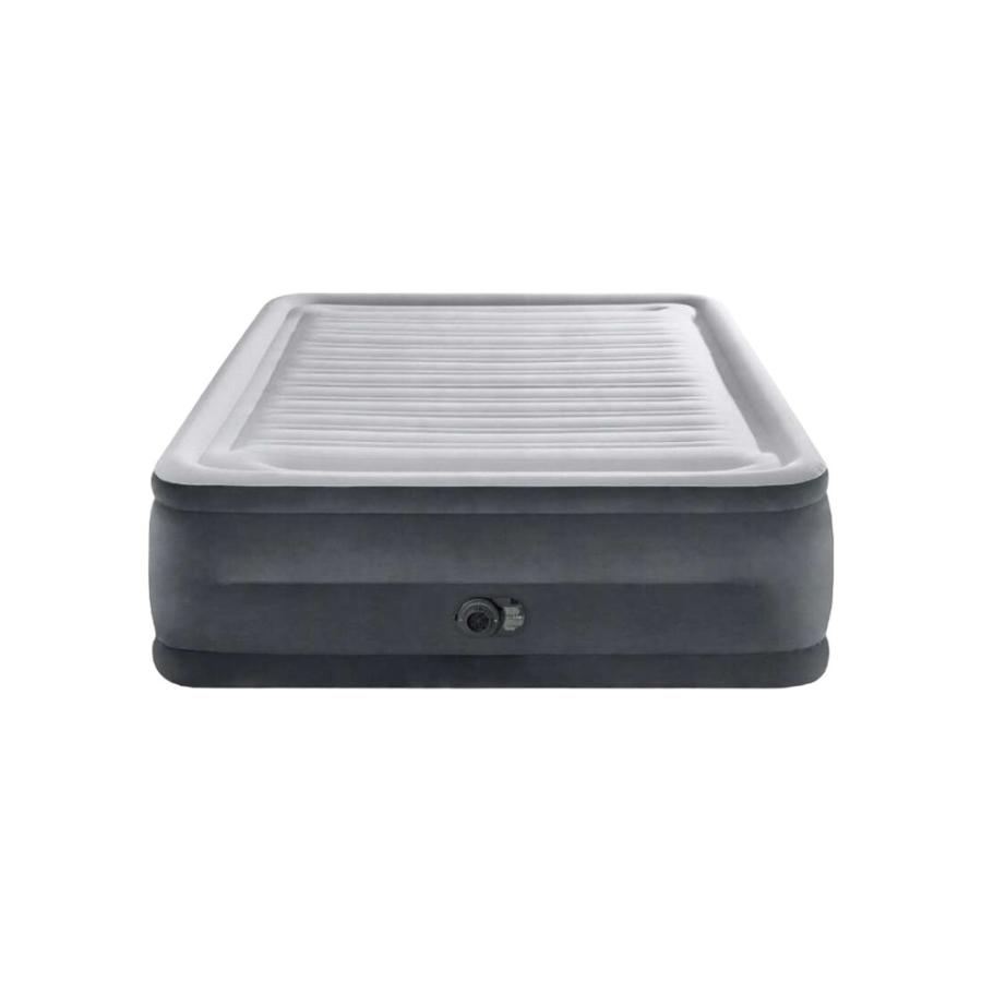 Colchon Inflable 2 Plazas Intex Felpa Gris