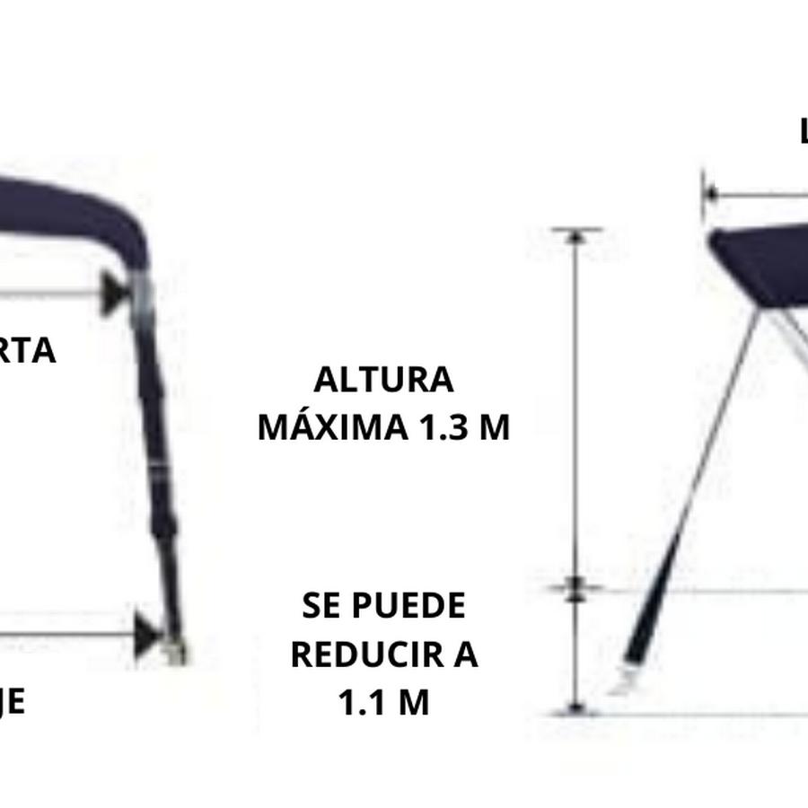 Toldo bimini 3 arcos 1.7-1.9 