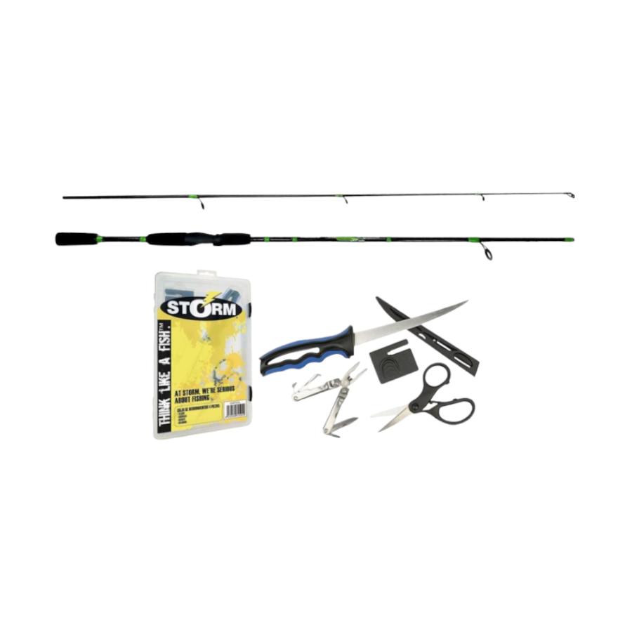 Combo Rapala Level 2500 Caña de Pescar + Kit Filetero Storm