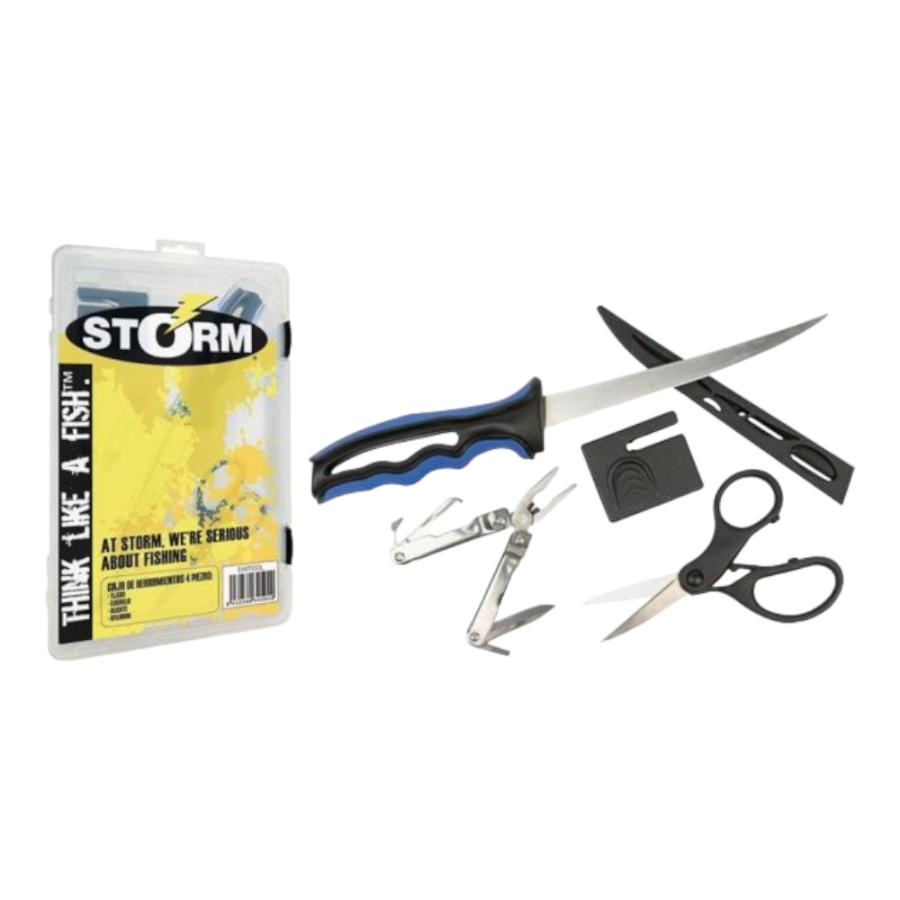 Combo Rapala Level 2500 Caña de Pescar + Kit Filetero Storm