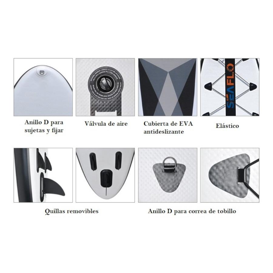 Sup Inflable 10'' Seaflo Black Grey